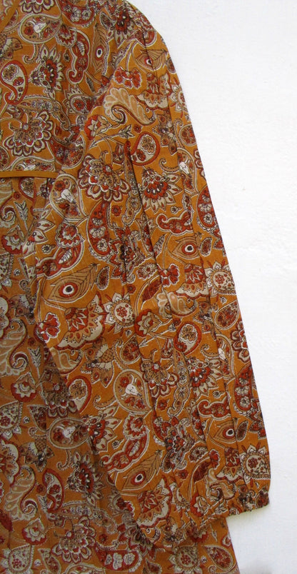 rustic multifloral and paisley screen printed blouse for women
