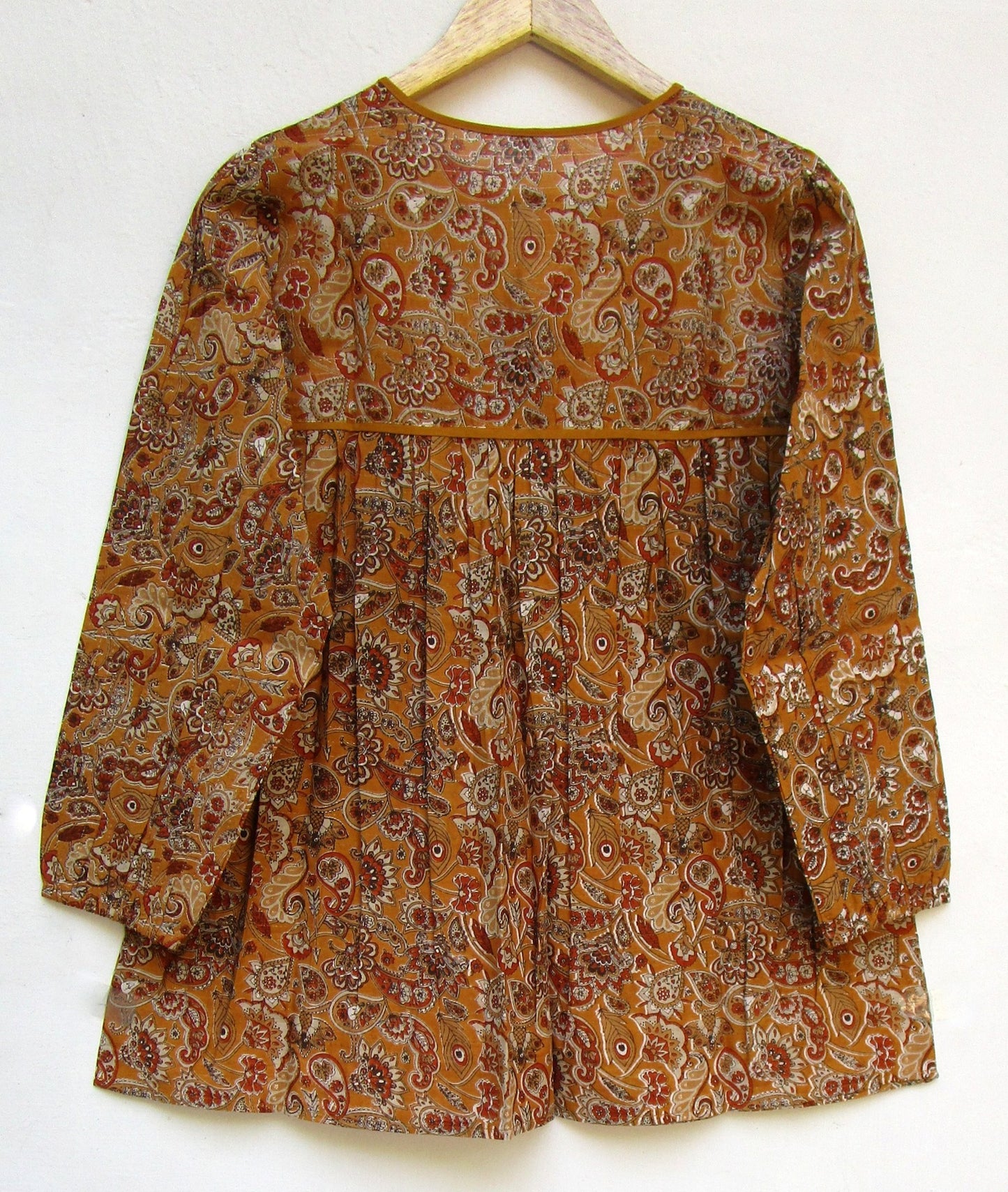rustic multifloral and paisley screen printed blouse for women
