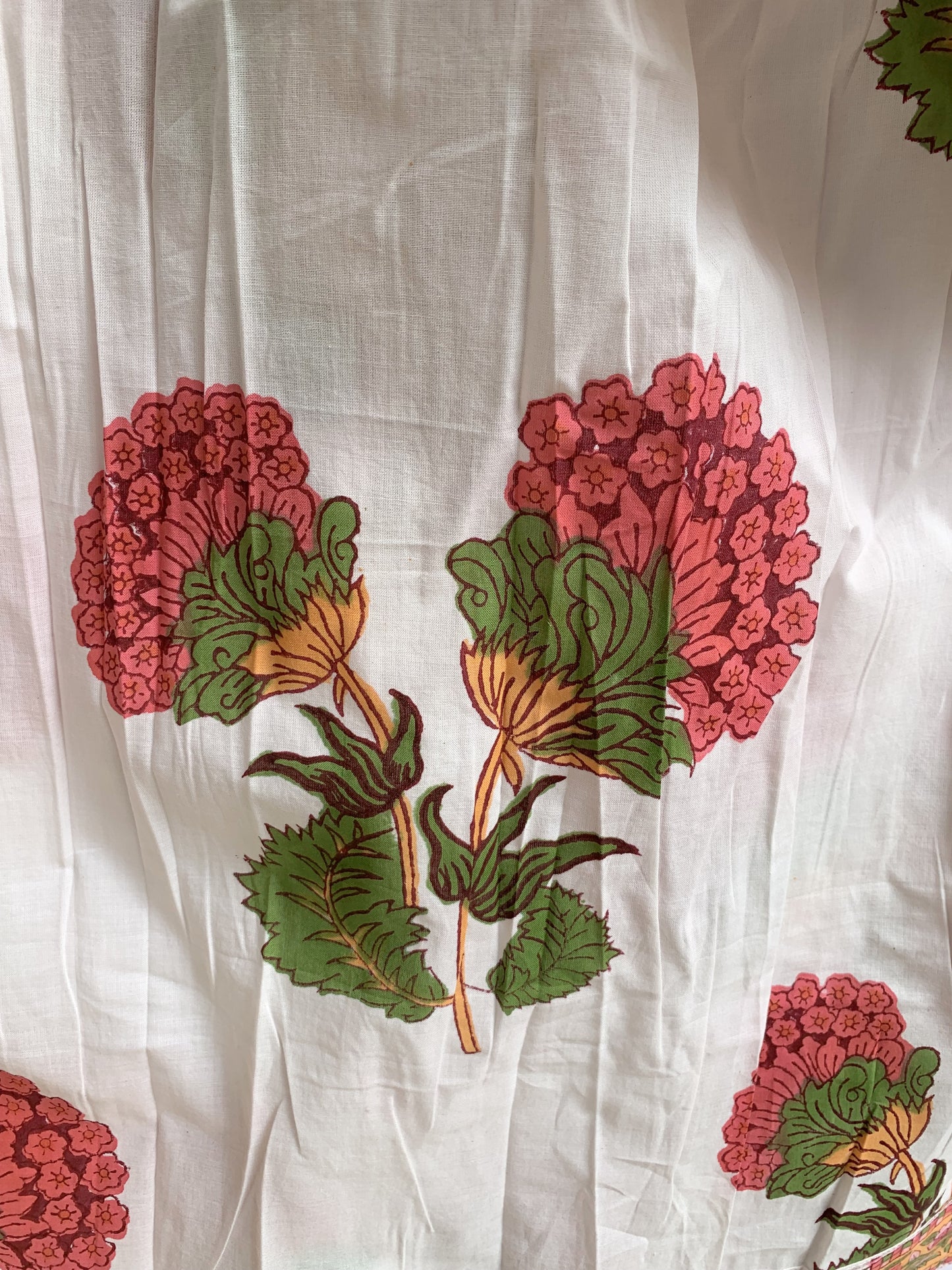 Floral Hand Block Printed Cotton Mini Dress – Puff Sleeve Boho Summer Dress