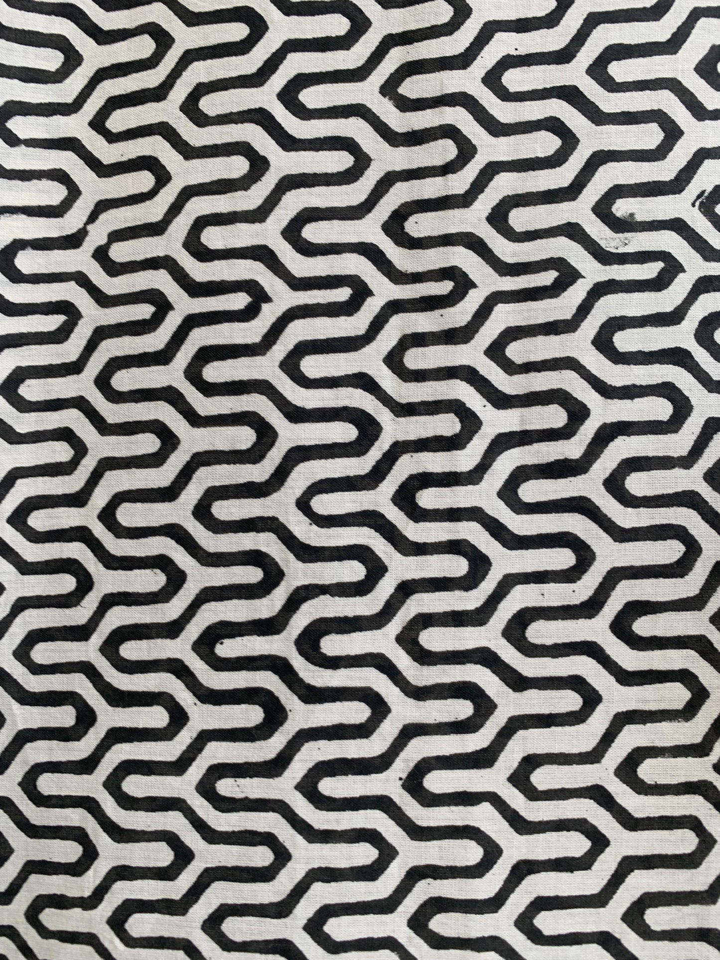 Ivory Geometric Cotton Kurta with Border – Hand Block Printed Tunic