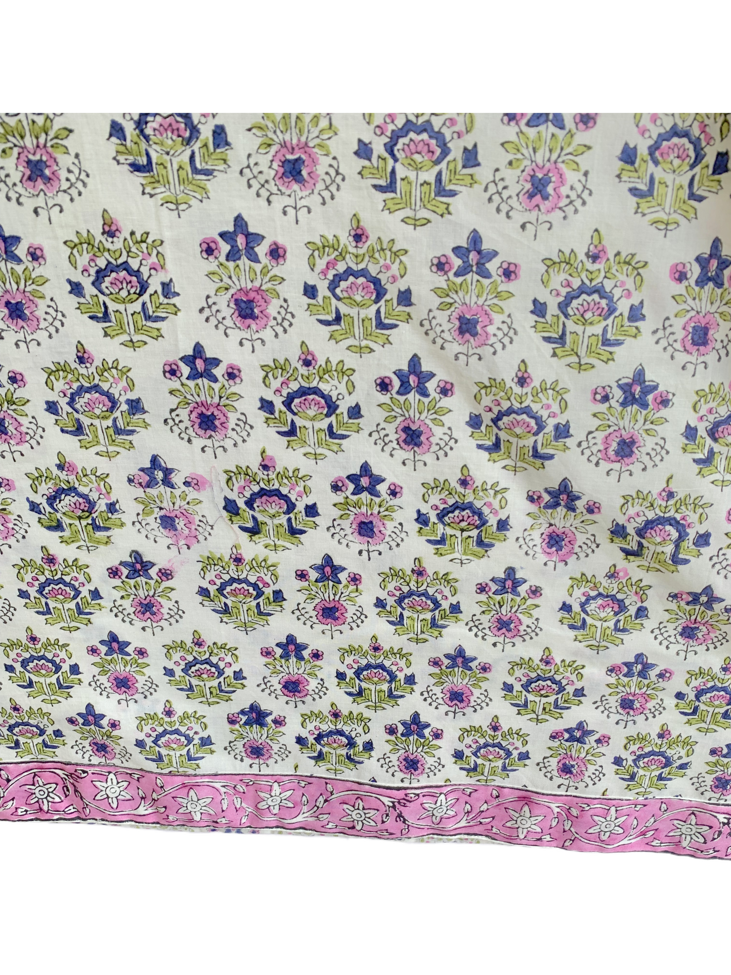 Pink Floral Hand Block Printed Cotton Kurta – Women’s Indian Tunic